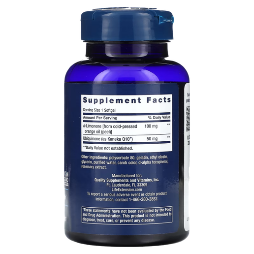 Life Extension - Super-absorbable CoQ10 (Ubiquinone) with D-Limonene - 100mg - 60 Softgels