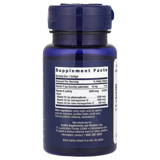 Life Extension - Super K - Vitamin K1 and Two Forms of K2 - 90 Softgels