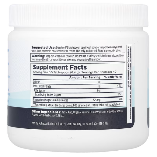 KAL - Calming Magnesium Powder (Blueberry Flavor) - 9 oz