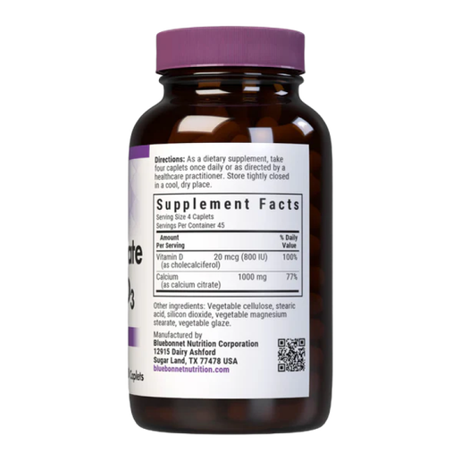 Bluebonnet - Calcium Citrate & Vitamin D3 - 180 Capsules