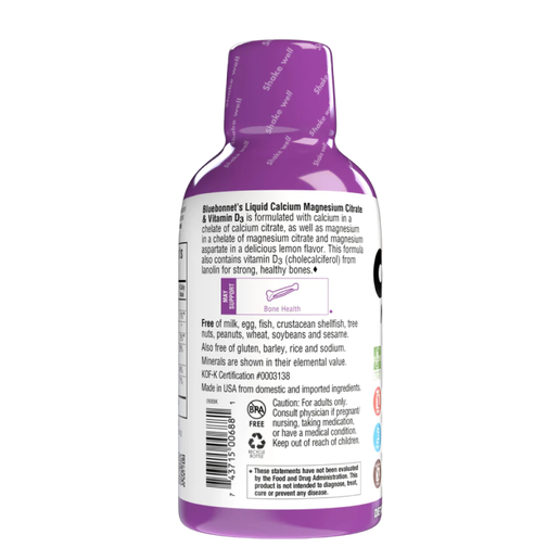 Bluebonnet - Blueberry Liquid Calcium Magnesium & Vitamin D3 - 16 fl oz