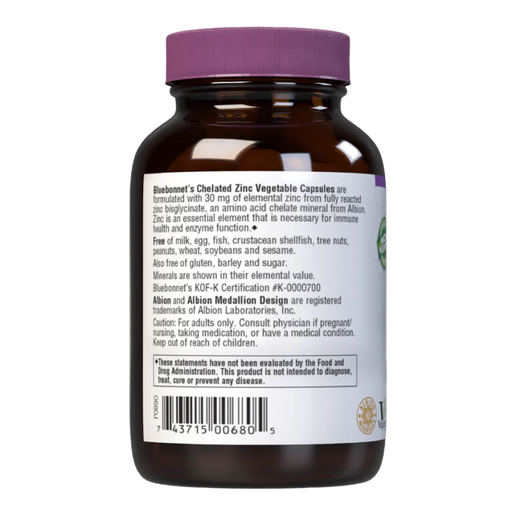Bluebonnet - Chelated Zinc - 90 capsules