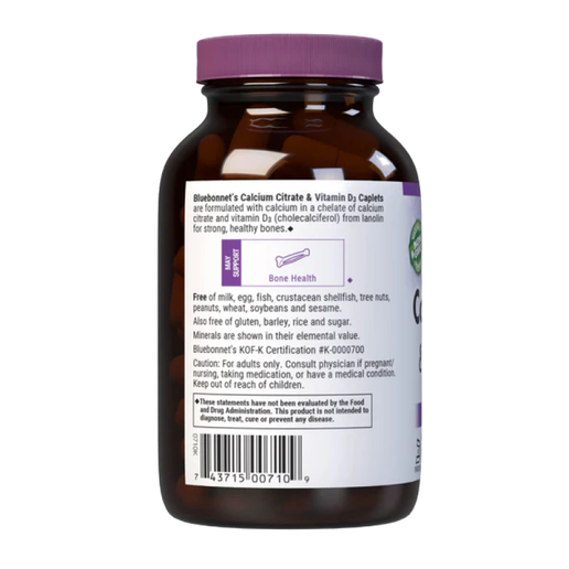 Bluebonnet - Calcium Citrate & Vitamin D3 - 180 Capsules