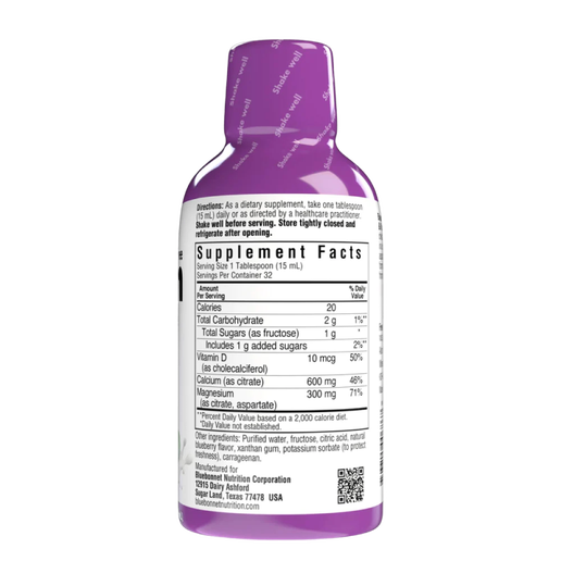 Bluebonnet - Blueberry Liquid Calcium Magnesium & Vitamin D3 - 16 fl oz