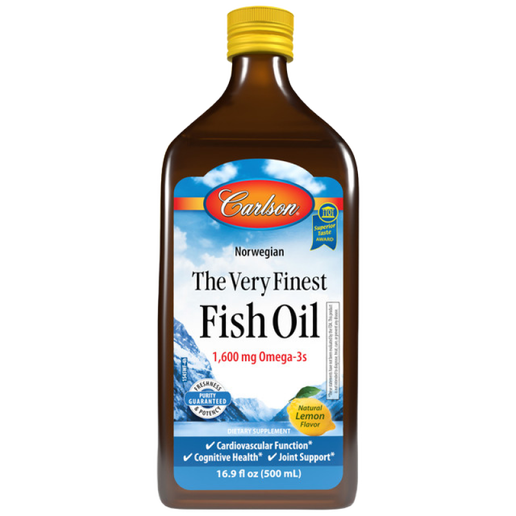 Carlson - Fish Oil - 1600mg Omega-3s (Natural Lemon) - 16.9 fl oz