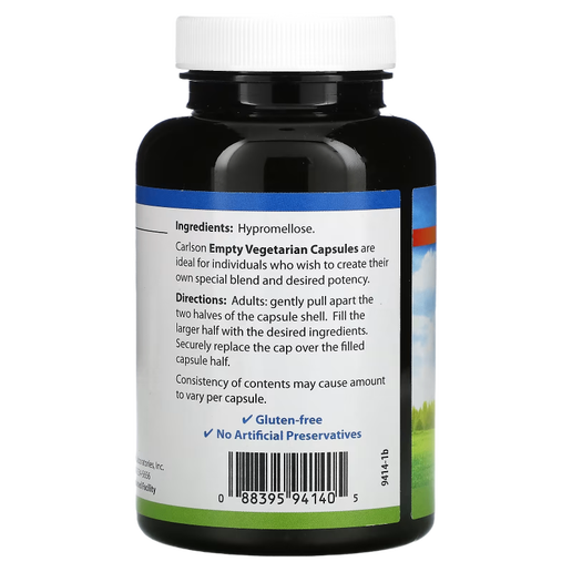 Carlson - Empty Vegetarian #1 Capsules - 200 capsules