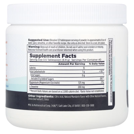 Kal - Mood Magnesium Powder (Mandarin Flavor) - 9.8 oz
