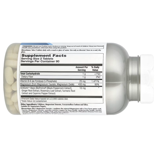 Kal - Magnesium Taurate Plus 400mg - 180 Tablets