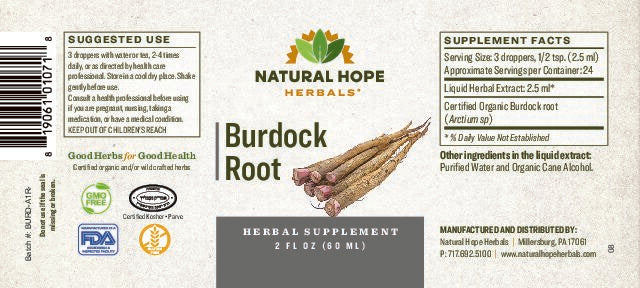 Natural Hope Herbals Burdock 2 floz extract