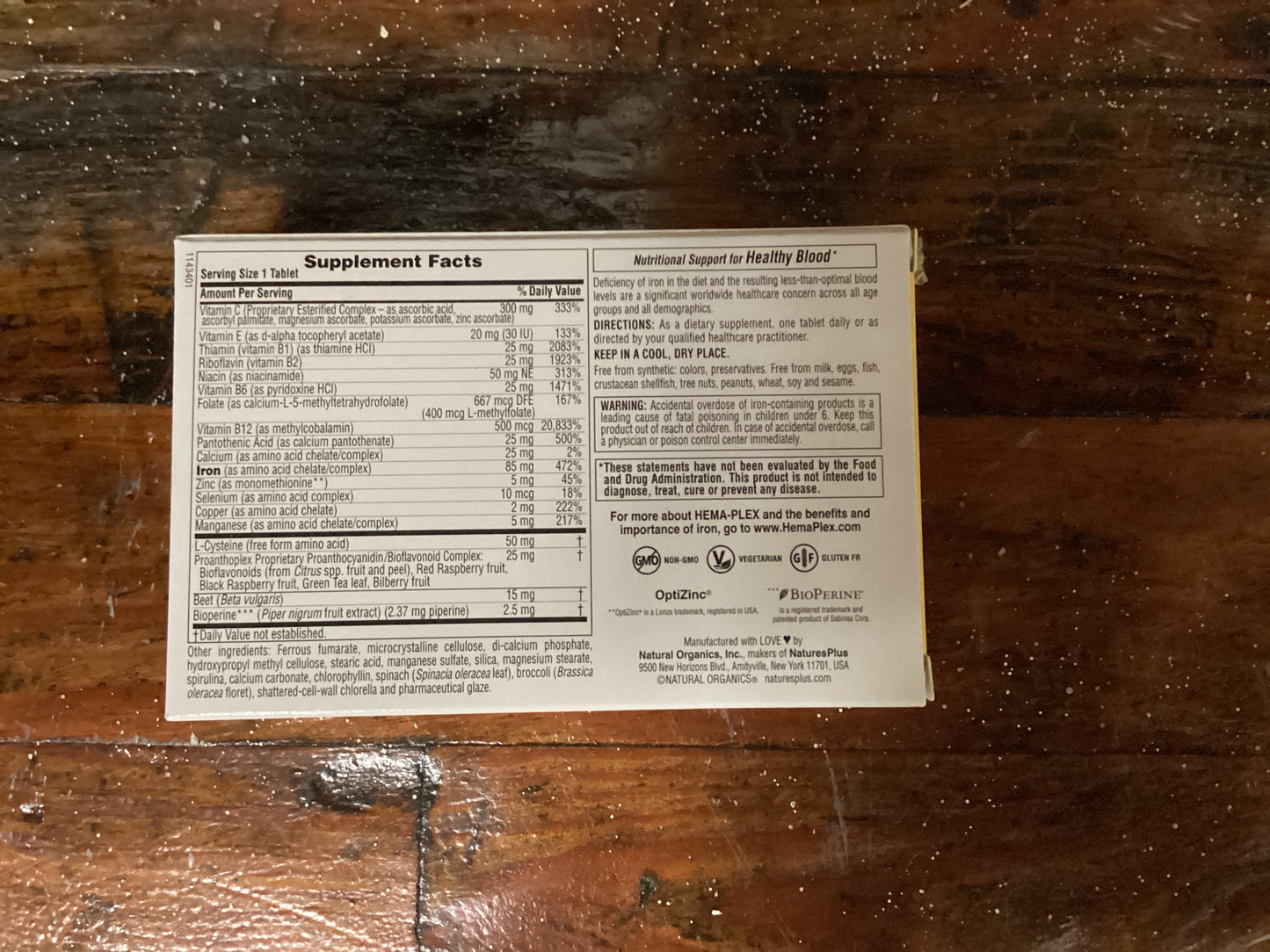 NaturesPlus - Hema-Plex Iron - 30 Slow-Release Tablets