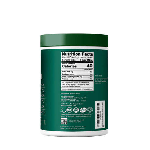 Great Lakes Wellness - Beef Gelatin (Unflavored) - 16oz can