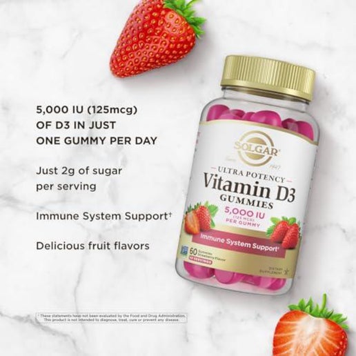 Solgar - Vitamin D3 Gummies for Adults - 60 gummies