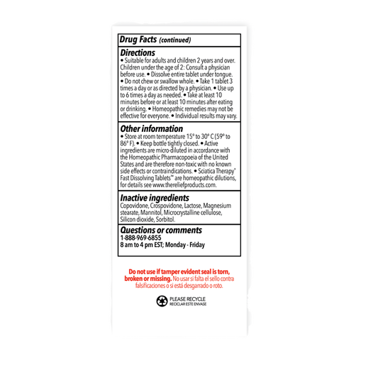 TRP - Homeopathic Sciatica Therapy - 70 Fast Dissolve Tablets