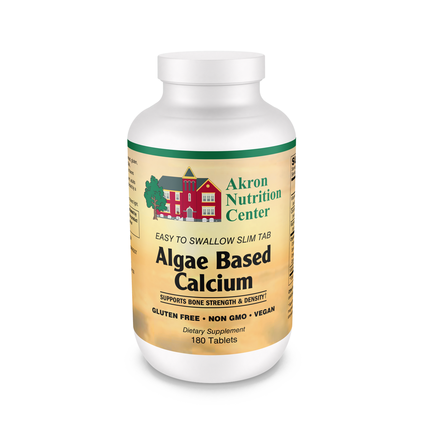 Akron Nutrition Center - Algae-Based Calcium - 180 Slim Tablets