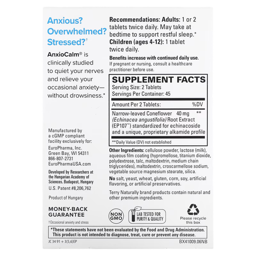 Terry Naturally - AnxioCalm - 90 Tablets
