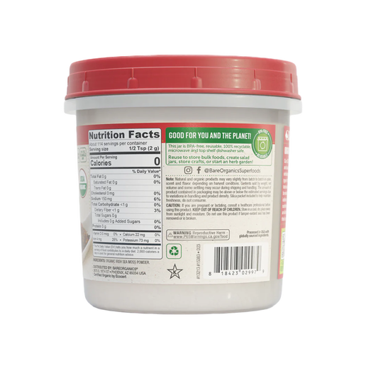 BareOrganics - Raw Organic Irish Sea Moss - 8 oz Powder (grocery)