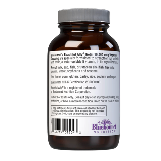 Bluebonnet - BeautifulAlly - Biotin 10,000 mcg - 90 capsules