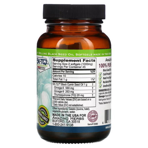 Amazing Herbs - Black Seed Oil 500mg - 90 caps