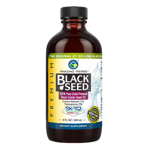 Amazing Herbs - Black Seed 100% Pure Cold-Pressed Black Cumin Seed Oil - 8 oz