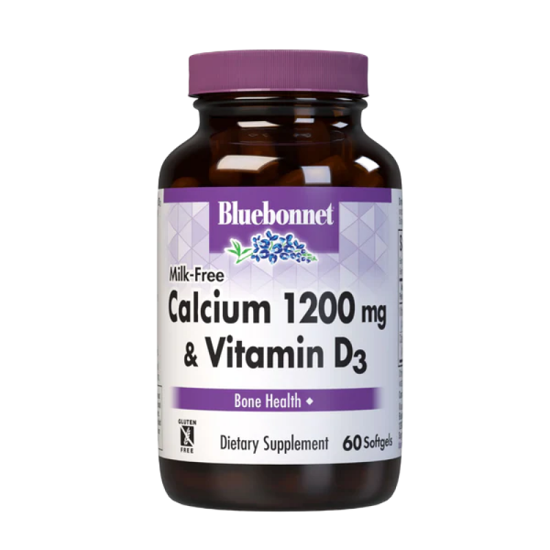 Bluebonnet - Milk-Free Calcium 1200 mg & Vitamin D3 - 60 Softgels