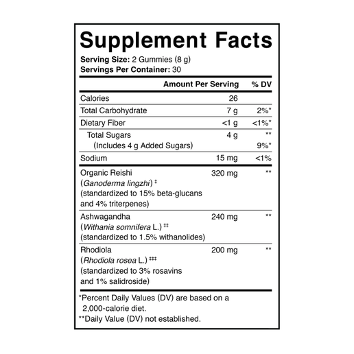 Charlotte’s Web - Reishi & Ashwagandha Mushroom gummy (Strawberry) - 60 ct