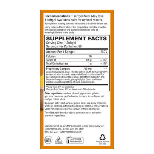 Terry Naturally - CuraMed 750 mg - 60 Softgels
