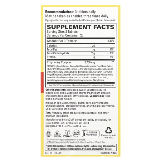 Terry Naturally - Curamin Extra Strength - 60 Tablets