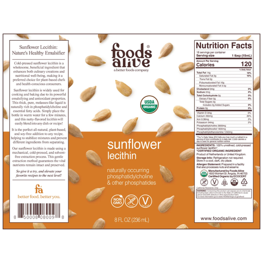 Foods Alive - Sunflower Lecithin - 8oz