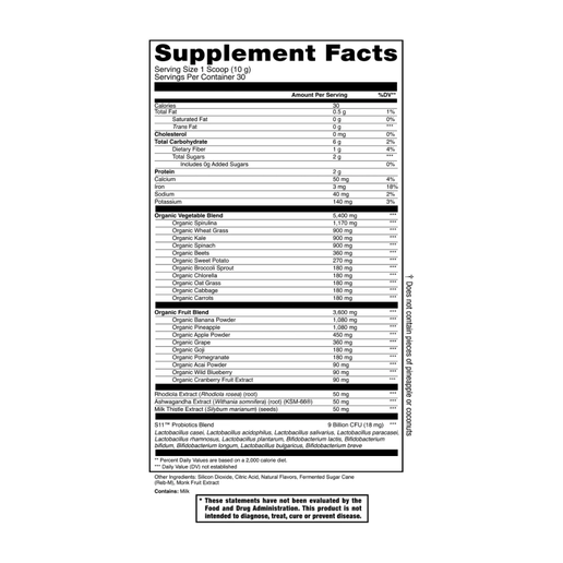 Jocko - Fuel Greens Powder (Peach Flavor) - 10.79 oz