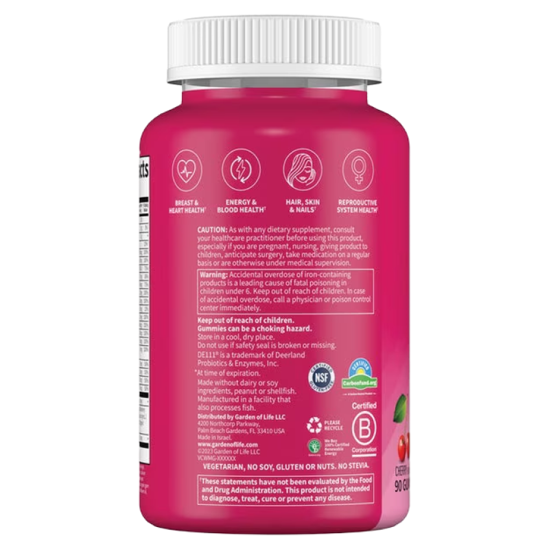 Garden of Life - Vitamin Code Womens Multi Plus Iron Gummies - 90 Cherry Gummies
