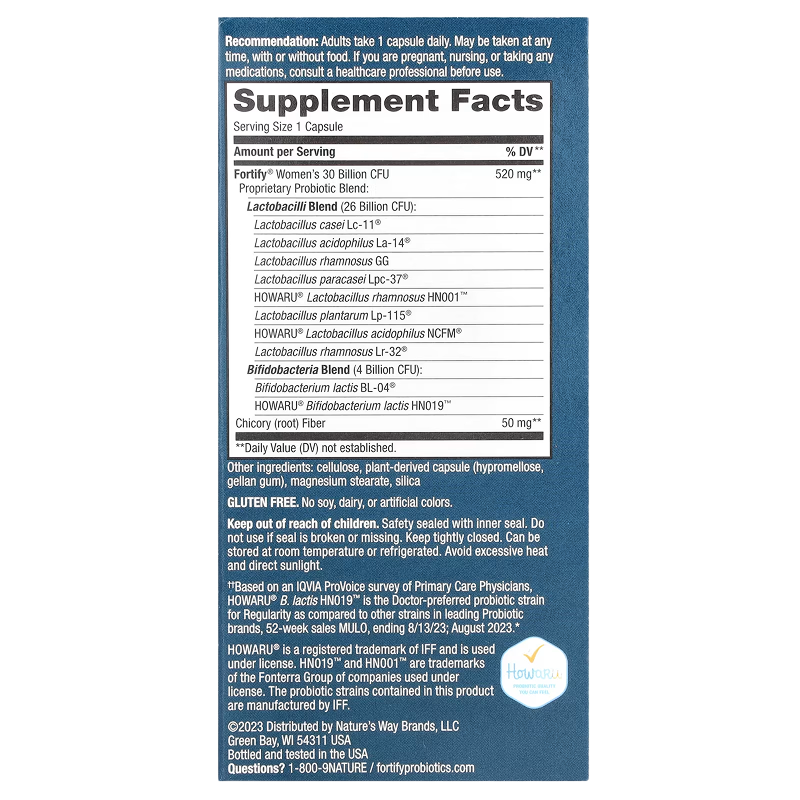 Nature’s Way - Fortify Women’s 30 Billion Probiotic - 30 VCaps (Non-Refrigerated)