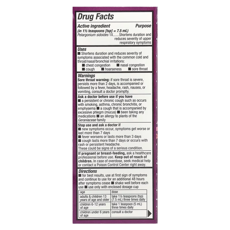 Nature’s Way - UMCKA ColdCare Sugar-Free Syrup (Grape) - 4oz