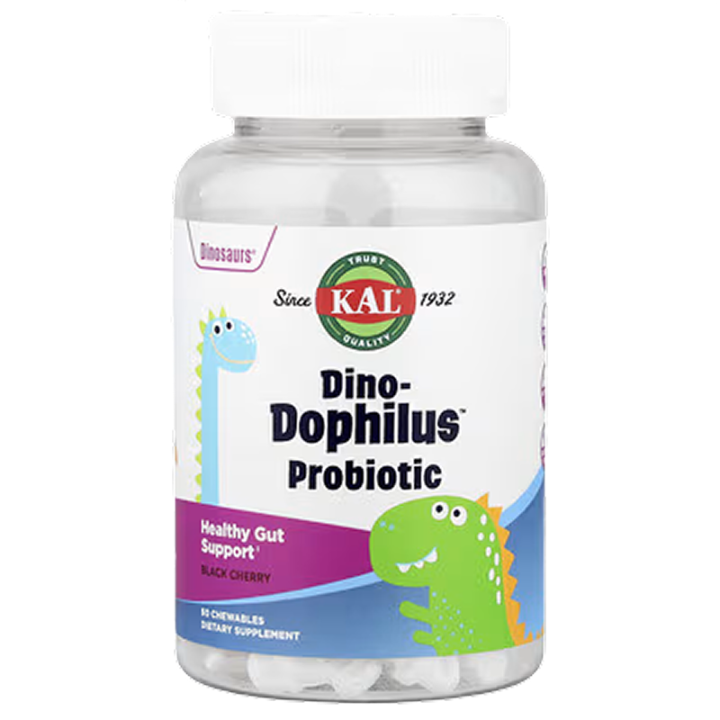 Kal - Dino-Dophilus Kids Probiotic (Black Cherry) - 60 Chewables