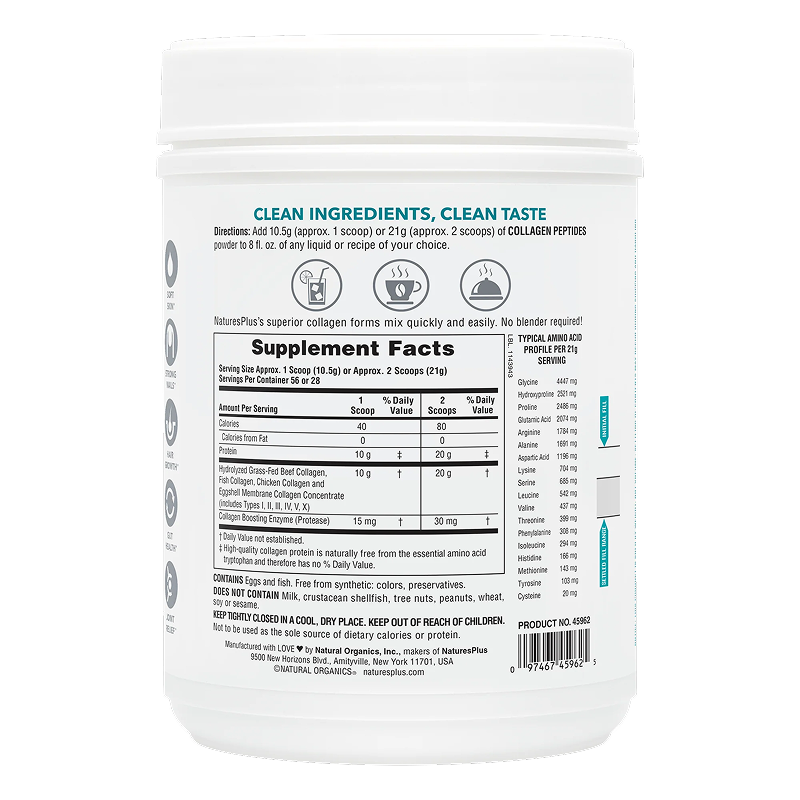 NaturesPlus - Collagen Peptides Powder (Unflavored)- 1.3 Pounds
