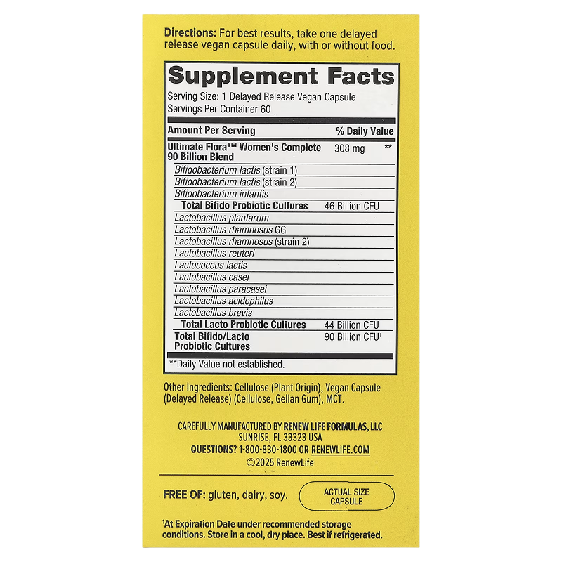 Renew Life - Women's Care Probiotic 90 Billion CFU - 60 Capsules