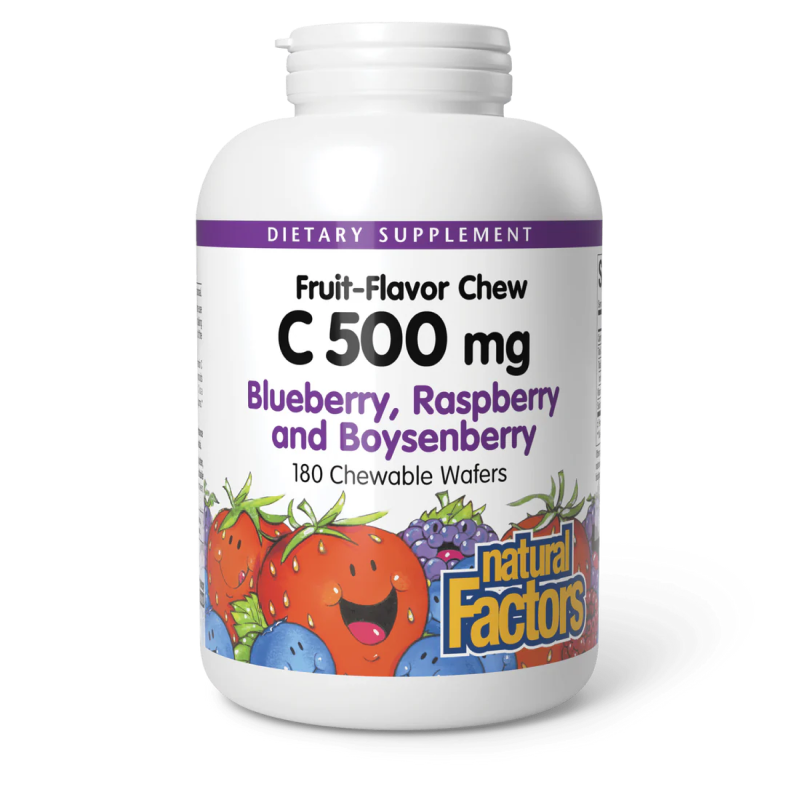 Natural Factors - Vitamin C - Blueberry, Raspberry & Boysenberry - 90 chewable wafers