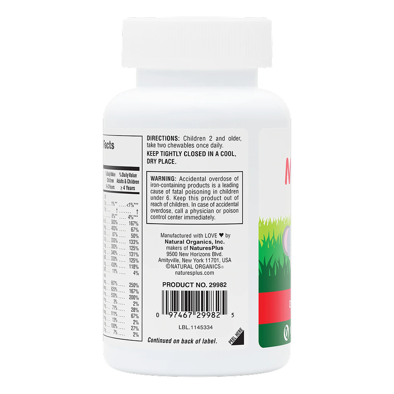 NaturesPlus - Animal Parade Kids Multivitamin (Cherry, Orange, Grape flavors) -180 chewable tabs