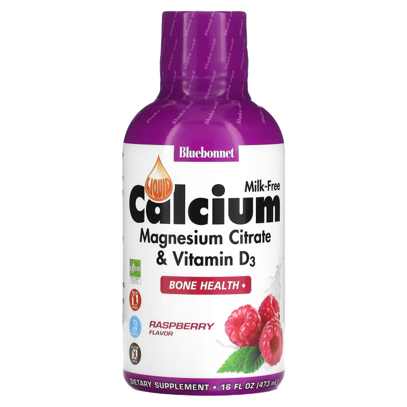 Bluebonnet - Milk Free Calcium Magnesium Citrate & Vitamin D3 (Raspberry Flavor) - 16 fl oz