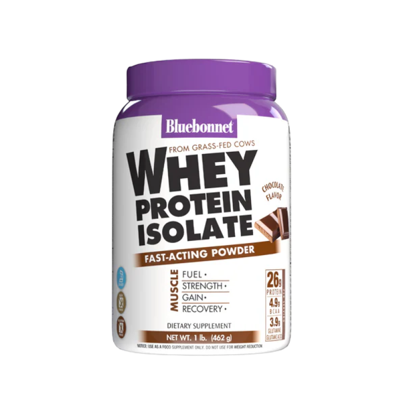 Bluebonnet - 100% Natural Whey Protein Isolate (Chocolate) - 1lb