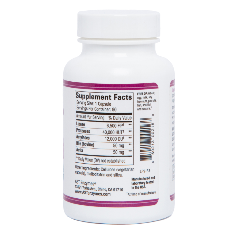 AST Enzymes - Lipase-HP Plus – 90 Vegetarian Capsules