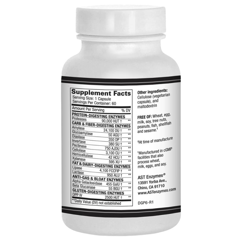 AST Enzymes - Digest-GI extra strength - 60 vegetarian capsules