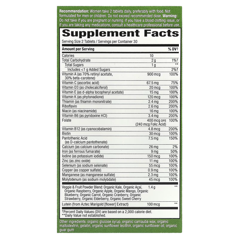 Nature's Way - Alive! Garden Goodness Multivitamin for Women - 60 tablets
