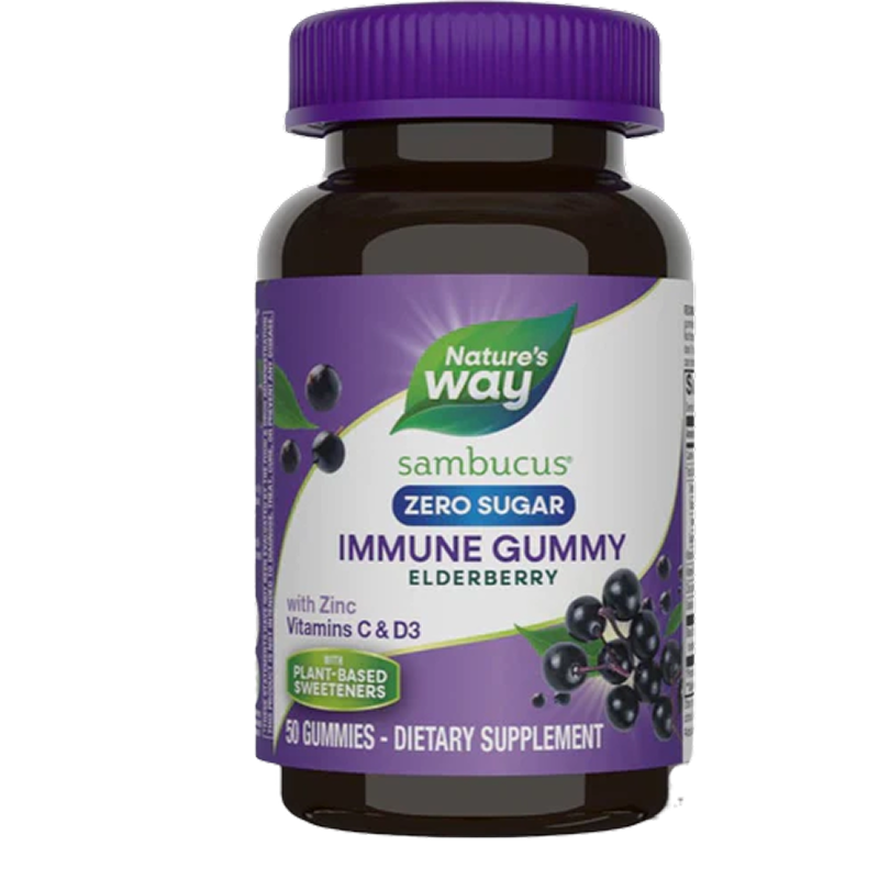 Nature’s Way - Sambucus Zero Sugar Immune Gummies (Elderberry) - 50 Gummies