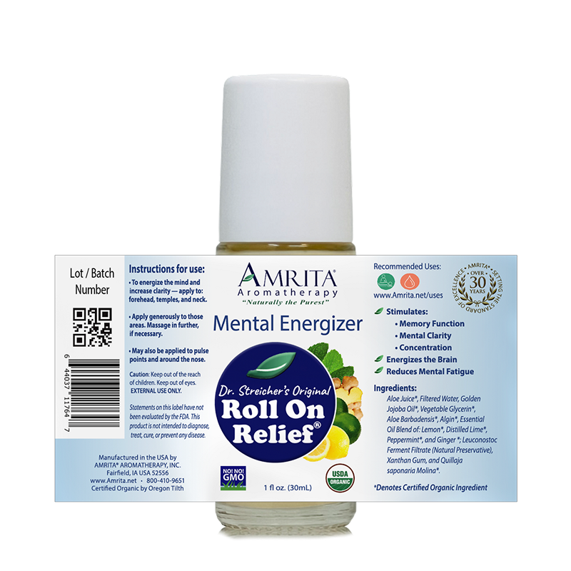 Amrita - Mental Energizer Organic Roll-On - 1 Fl oz