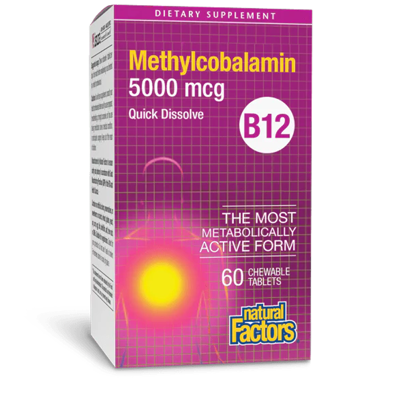 Natural Factors - B12 Methylcobalamin (5000mcg) - 60 chewables