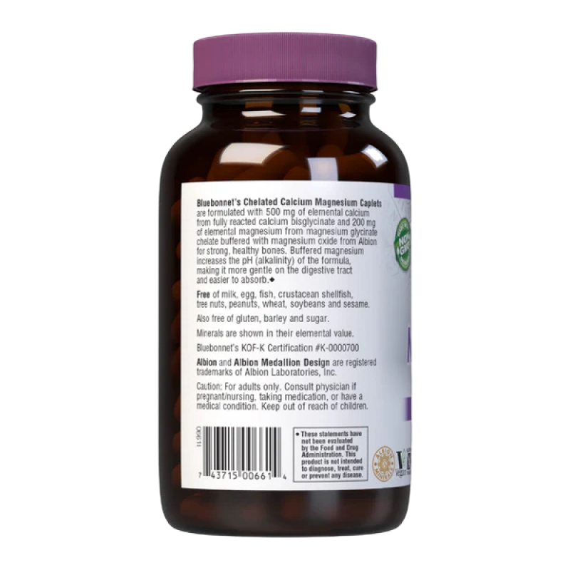 Bluebonnet - Albion Chelated Calcium Magnesium - 120 caplets