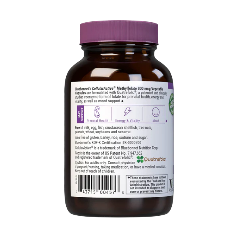 Bluebonnet - CellularActive Methylfolate 800 mcg - 60 VCaps
