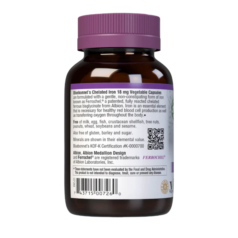 Bluebonnet - Chelated Iron 18mg - 90 VCaps
