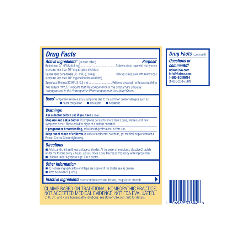 Boiron - SinusCalm (Sinus Relief) - 60 Meltaway Tablets