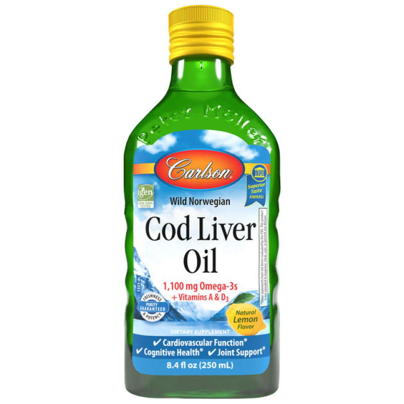 Carlson - Cod Liver Oil (Lemon Flavor) - 8.4oz